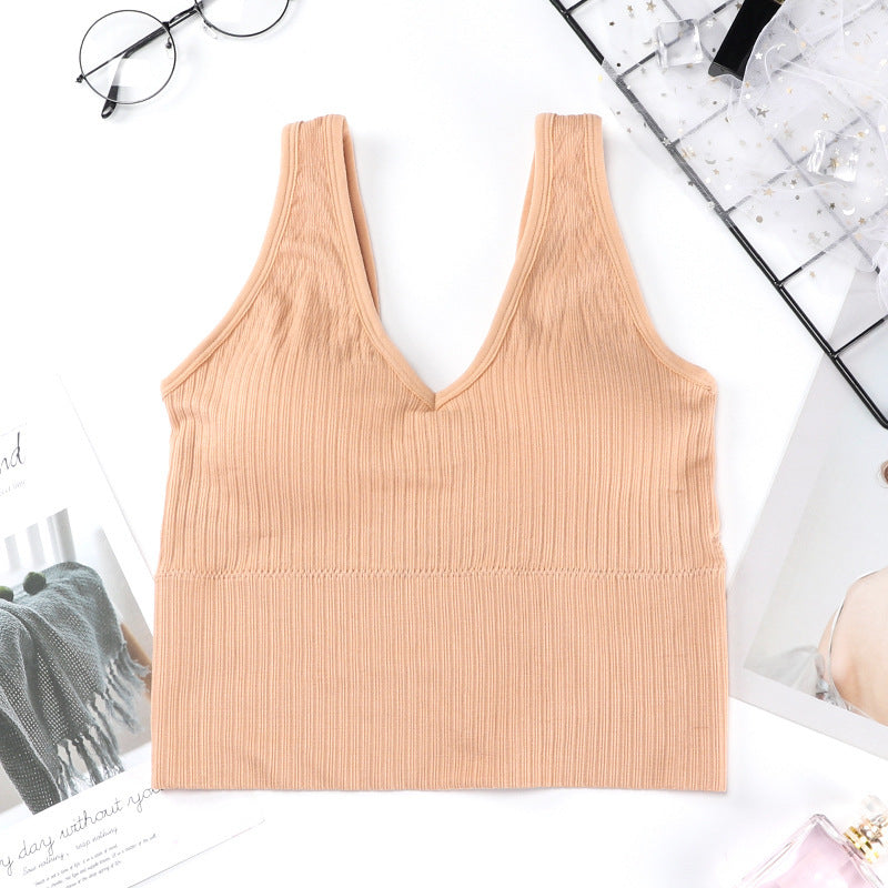 Brassière sportive à col en V