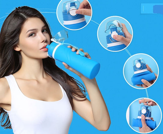 Bouteille d'eau pliante en silicone