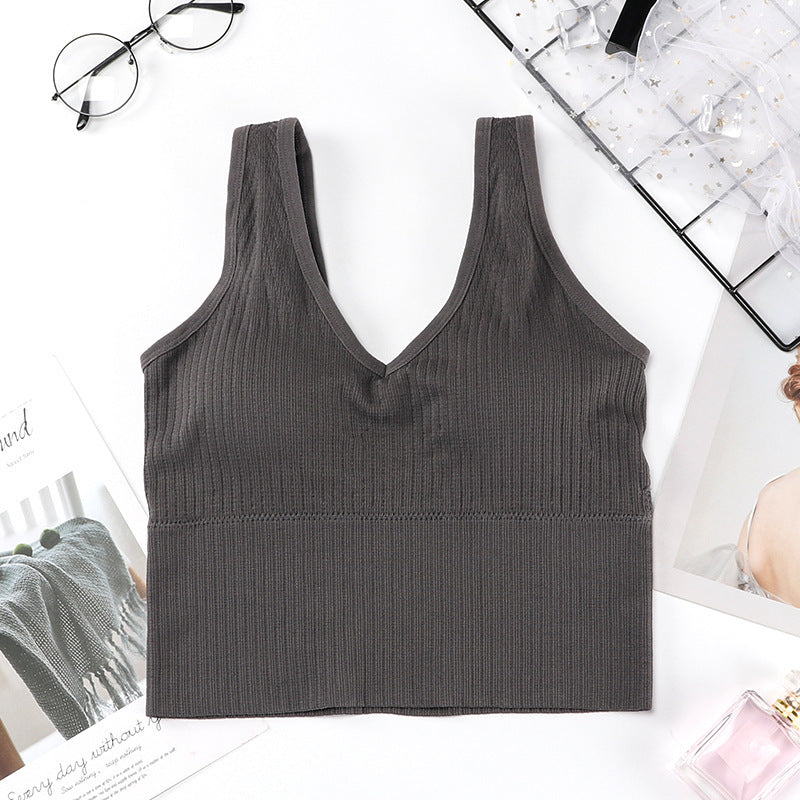Brassière sportive à col en V