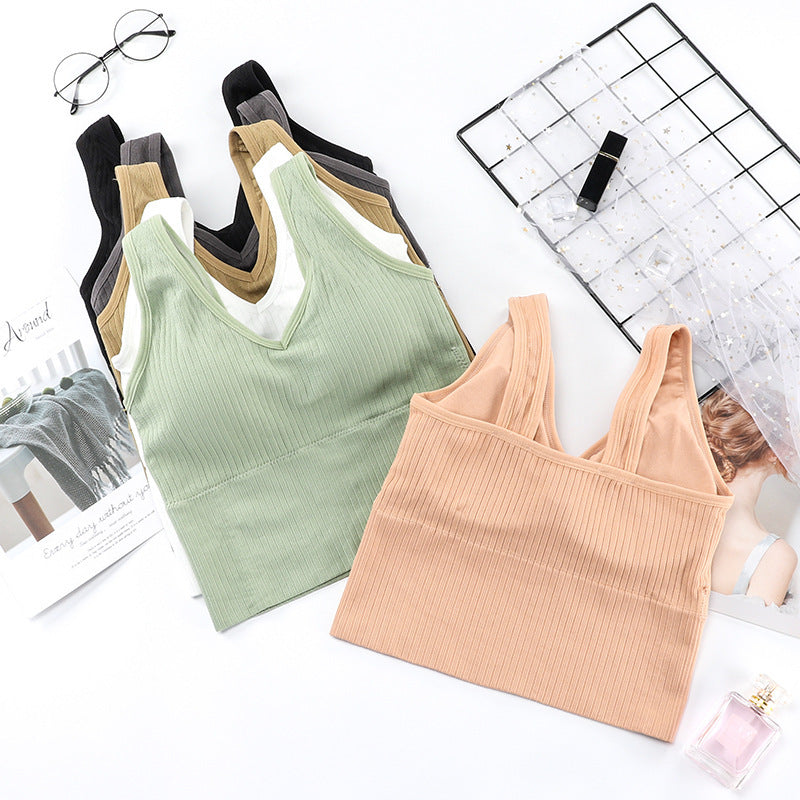 Brassière sportive à col en V