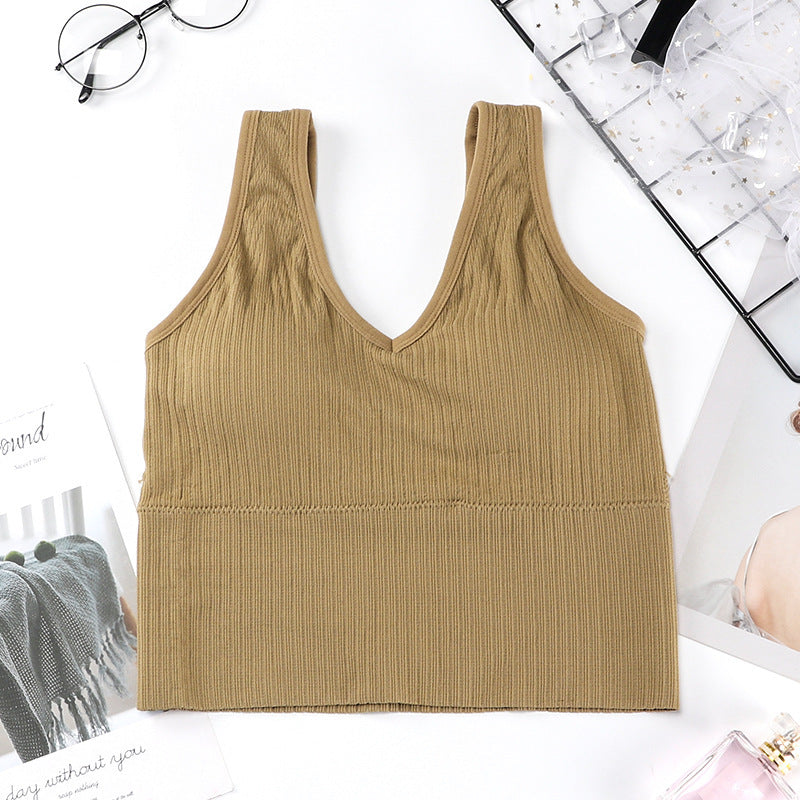 Brassière sportive à col en V