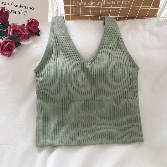 Brassière sans couture à col en V