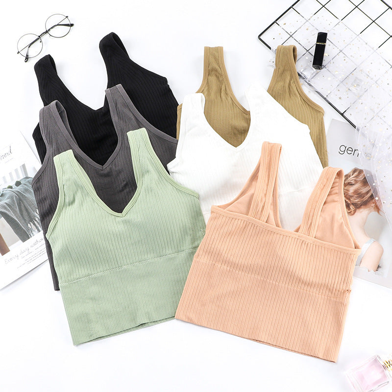 Brassière sportive à col en V