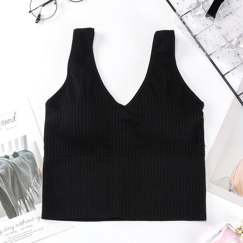 Brassière sportive à col en V
