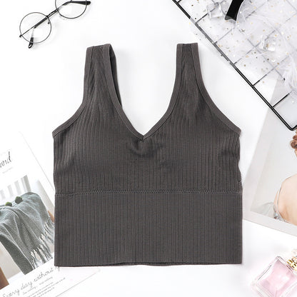 Brassière sportive à col en V