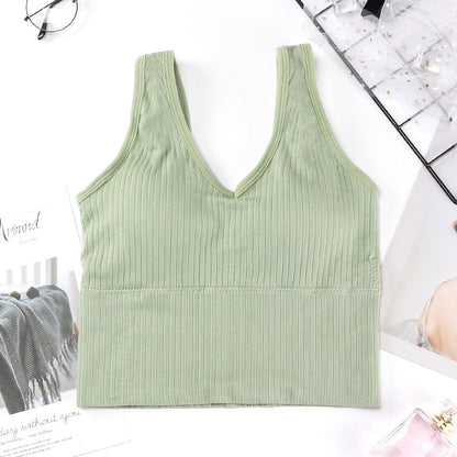 Brassière sportive à col en V