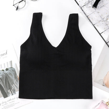 Brassière sportive à col en V